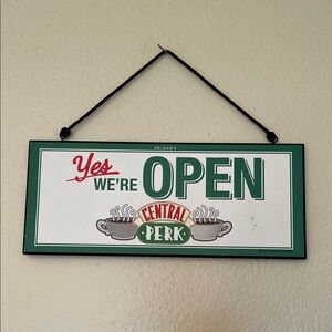 FRIENDS Green and Red Central Perk Sign